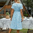 thumbnail image 6 of IDALL Summer Dresses,Floral Dress Summer Small Floral Print Short Sleeved Dresses For Women Petite Dresses,Hawaiian Dresses,Modest Dresses Blue 2 Dress L, 6 of 6