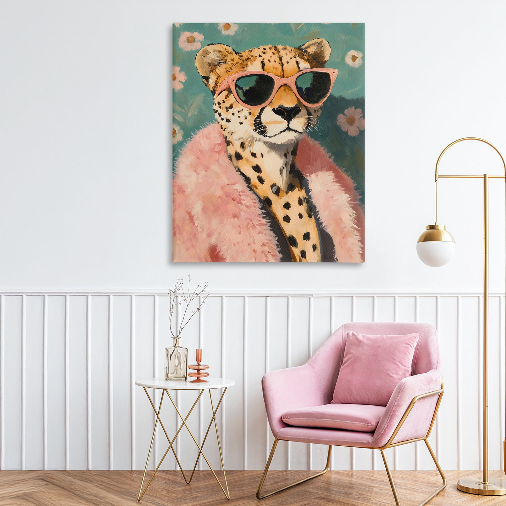 Stupell Industries Glam Cheetah in Pink Fur Canvas Wall Art, design by The Prints Vibe