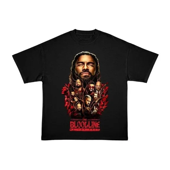 WWE Roman Reigns Black T-Shirt, The Bloodline Wwe