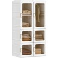 thumbnail image 1 of HOMCOM Portable Closet Wardrobe with 5 Compartments, Hanging Rod, White, 1 of 10