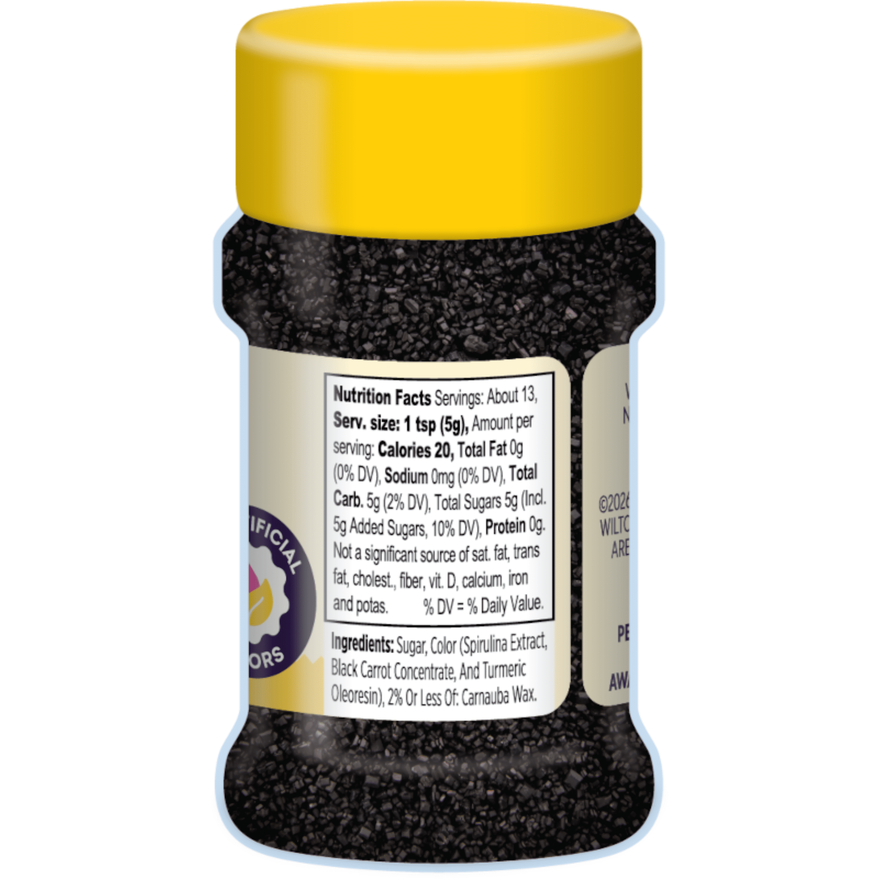 Wilton Black Sanding Sugar Edible Sprinkles 2.3 oz. Bottle