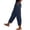 Navy, variant on XFLWAM Summer Casual Pants for Women Cotton Linen Wide Leg Cropped Tulip Pant Drawstring Lounge Palazzo Trousers with Pockets Blue L