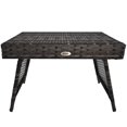 thumbnail image 1 of Foldable Outdoor Rattan End Table - Grey Patio Side Table with Steel Frame | Perfect for Poolside, Lawn & Garden | 23.6" x 16.1" Weather-Resistant Table, 1 of 7