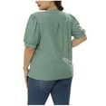 thumbnail image 4 of Yuzhih Womens Plus Siz Tops Short Sleeve V Neck Shirts Lightweight Flowy Loose Blouse Tees Hollow out Top, 4 of 7