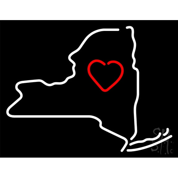 New York LED Neon Sign 15 x 19 - inches, Black Square Cut Acrylic Backing, with Dimmer - Bright and Premium built indoor LED Neon Sign for Dcor, Travel agency, Storefront.