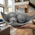 thumbnail image 4 of Seraphic 5pc Bowl Table Centerpieces for Dining Room, Large Decorative Bowls for Coffee Table Decor, Kitchen, Orbs/Balls Included, Silver, 4 of 11
