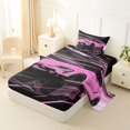 thumbnail image 2 of Castle Fairy Neon Sports Car Twin Sheet Sets 3pcs for Teens, Light Trail Race Bedding for Girls Bedroom, Pink Black, 2 of 6