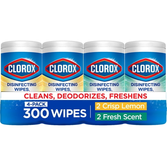 Clorox Disinfecting -Wipes Back to School Variety Pack, 75 Count Each, Pack of 4