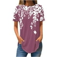 thumbnail image 2 of Otvok Ladies Tshirt,Summer Tops for Women Short Sleeve Round-Neck T-shirts Casual Loose Tunic Tops, 2 of 6