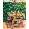 thumbnail image 3 of Fsddascl Yellow Sunflowers Birds Outdoor Tablecloth - 60x84 Inch Rectangle Dining Table Cover, Spring Floral Country Pastoral Waterproof Outdoor Table Cloth with Umbrella Hole & Zipper for Patio, 3 of 7