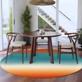 thumbnail image 4 of Bohemian Gradient Blue Round Living Room Rugs 6 ft, Modern Minimalist Red Orange Ocean Beach Washable Area Rug with Non-Slip Sturdy Edge Binding Round Carpet for Kitchen Office Bedroom, 4 of 9