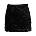 thumbnail image 4 of FrzhBrz Women's Sequin Bodycon Skirt High Waist Knot Front Sparkly Glitter Pencil Mini Skirt for Night Out Party, 4 of 5