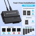 thumbnail image 2 of Carcasa 3 en 1 M.2 NVMe / SATA / IDE, Adaptador Lector de Disco Duro Externo USB 3.2 Portátil 10Gbps sin Herramientas para M.2 NVMe SSD (2230/2242/2260/2280), M.2 SATA SSD, HDD/SSD SATA de, 2 of 4