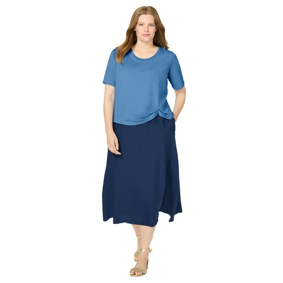 Woman Within Plus Size Two-Fer Tee Dress