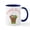 White/Navy Inside, variant on CafePress - Happy Easter Mug - 11 oz Ceramic Mug - Novelty Coffee Tea Cup