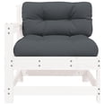 thumbnail image 3 of vidaXL Chaises de Jardin avec Coussins 2 Pcs Blanc Bois Massif Pin, 3 of 5