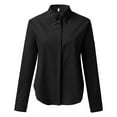 thumbnail image 6 of Black Young Adult Tops Autumn Leisure Long Sleeve V-neck Button Women's Shirt Plus Size Tops for Women, 6 of 6