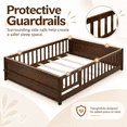 thumbnail image 4 of Miniyam Full Size Kids Floor Bed with Guardrails, Door and Book Storage, Espresso, 4 of 7