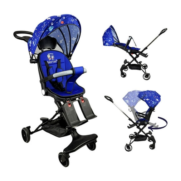 Carriola para Bebé de Viaje The Baby Shop con Asiento Giratorio 360, Plegable, Reclinable Azul