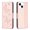thumbnail image 5 of Wallet Case for iPhone 15, Butterflies Pattern Luxury PU Leather Card Slots Holder Magnetic Flip Folio Cover with Kickstand Soft Silicone Shockproof Protective Case, Pink, 5 of 8