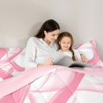 thumbnail image 4 of Homewish Pink Watercolor Ombre Queen Comforter Set For Girls,Geometric Abstract Comforter Sets Queen,Pink Reversible,3pcs,1 Comforter and 2 Pillowcases, 4 of 7