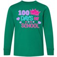 thumbnail image 3 of Inktastic 100 Days of School in Pink and Purple with Crown Long Sleeve Youth T-Shirt, 3 of 5