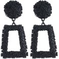 thumbnail image 1 of Pendientes colgantes grandes con forma de cuadrado geométrico hueco, de metal, estilo punk, bohemio, con diseño texturizado en relieve, para mujer, a la moda, 1 of 5