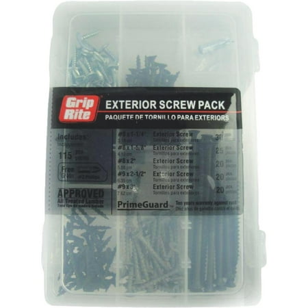Grip-Rite Exterior Steel Screw Assortment Kit (115 Pcs.) MPPG10