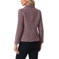 thumbnail image 3 of INSPIRE CHIC Women's Tweed Jackets Notched Lapel Long Sleeve Open Front Plaid Tweed Blazer XL Red Black, 3 of 6