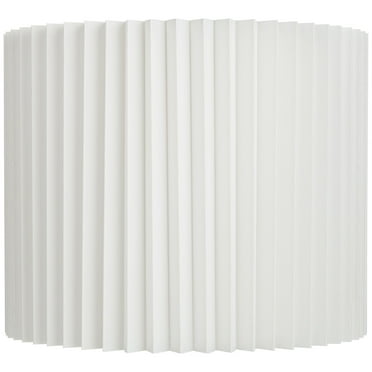 Springcrest 14 3/4" Top x 14 3/4" Bottom x 12" High x 12" Slant Lamp Shade Replacement White Drum Linen Pleated Spider Harp Finial