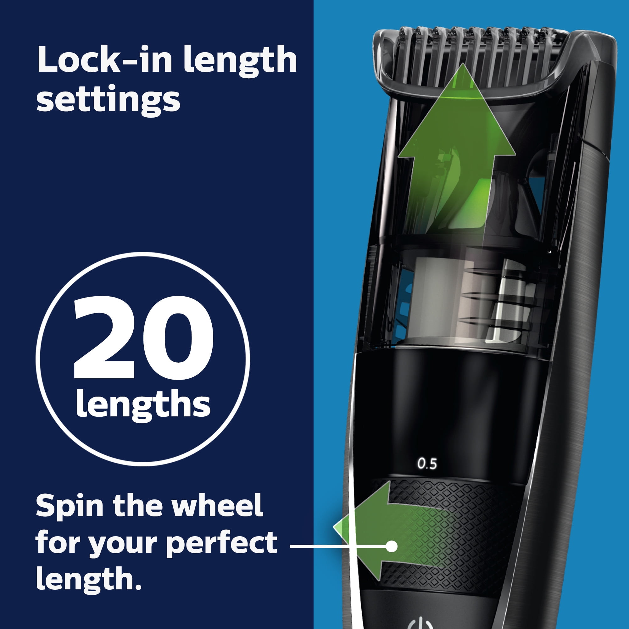 Philips Norelco Beard Trimmer Series 7500, Premium Beard Trimmer with Power Vacuum, Blades, Ergonomic Easy Grip, Cordless, and Washable Features - No Blade Oil - Bt7517/49. - Walmart.com