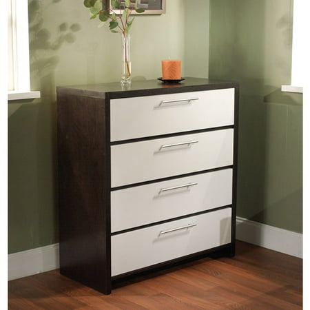 Ava 4 Drawer Chest White Espresso Walmart Com