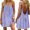 Purple plus size backless mini dress a1, variant on Uscallm Women Plus Size Backless Boho Flowy Spaghetti Strap Mini Dress Solid Loose Casual Summer Beach Vacation Swing Dress for Curvy, Dark Gray 3XL