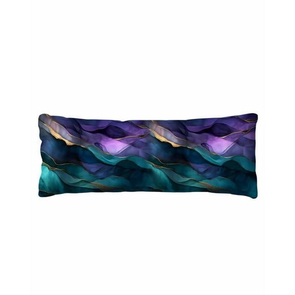 Purple Blue Ombre Body Pillow Cover 20 x 60 Inch Decorative Pillow Cover Modern Luxury Abstract Marble Texture Lumbar Pillowcase Seasonal Rectangle Cushion Case for Couch Sofa Bed Living Room
