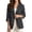 Black Leopard, variant on Women Summer Breathable Blazer Lapel Collar Outerwear,Small Vintage Aztec Geometric Tribal Print Linen Like Open Front 3/4 Cuffed Sleeve Suit Jacket with Welt Pockets Office Workwear