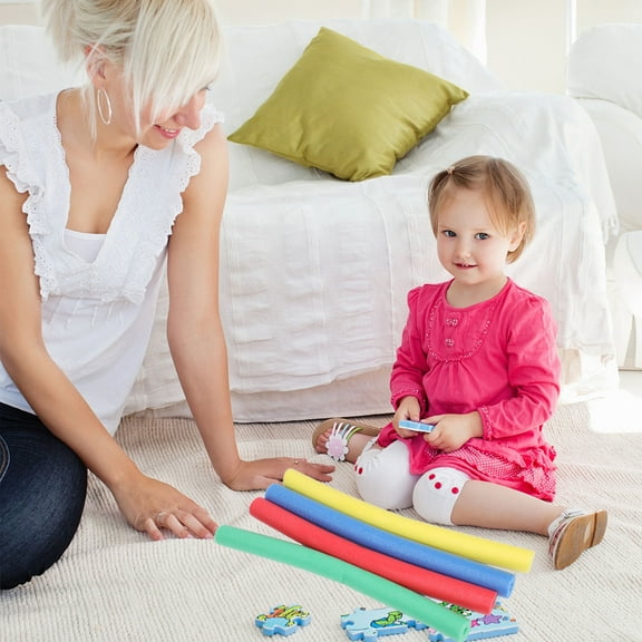 LOLIPPYY 4pcs Lightweight Foam Pool Noodles Hollow Swim Noodles Race Sticks Sponge