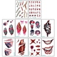 thumbnail image 2 of Tatuaje De Cicatriz De Halloween, Tatuaje Temporal De Cosplay, Pegatinas De Tatuaje Impermeables Para Heridas Para Cara, Brazos, Piernas Guardurnaity HA046234-04, 2 of 5