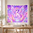 thumbnail image 5 of Winged Unicorn on Crescent Moon in Cosmic Nebulae, Dreamy Fantasy for Teen Girls, Celestial Home Decor Art, Birthday Gift Tapestry Wall Hanging for Bedroom and Dorm, 5 of 7