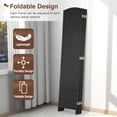thumbnail image 6 of Dkelincs 6 Panel Room Dividers 5.6 FT Tall Portable Privacy Screen Folding Wood Partition Wall Divider for Room Separation, Black, 6 of 7