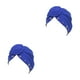 thumbnail image 4 of Minnieouse Nudo turbante musulmán interior Hijab étnico gorro Color sólido Headwrap plisado ajustable gorros boda azul real azul real 2piezas, 4 of 6