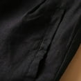 thumbnail image 5 of up to 60% off Gifts Usmixi Womens Half Pants Summer Casual Solid Button High Waist Plus Size Shorts Comfort Cotton Linen Leisure Wear Shorts with Pocket Black XL, 5 of 6