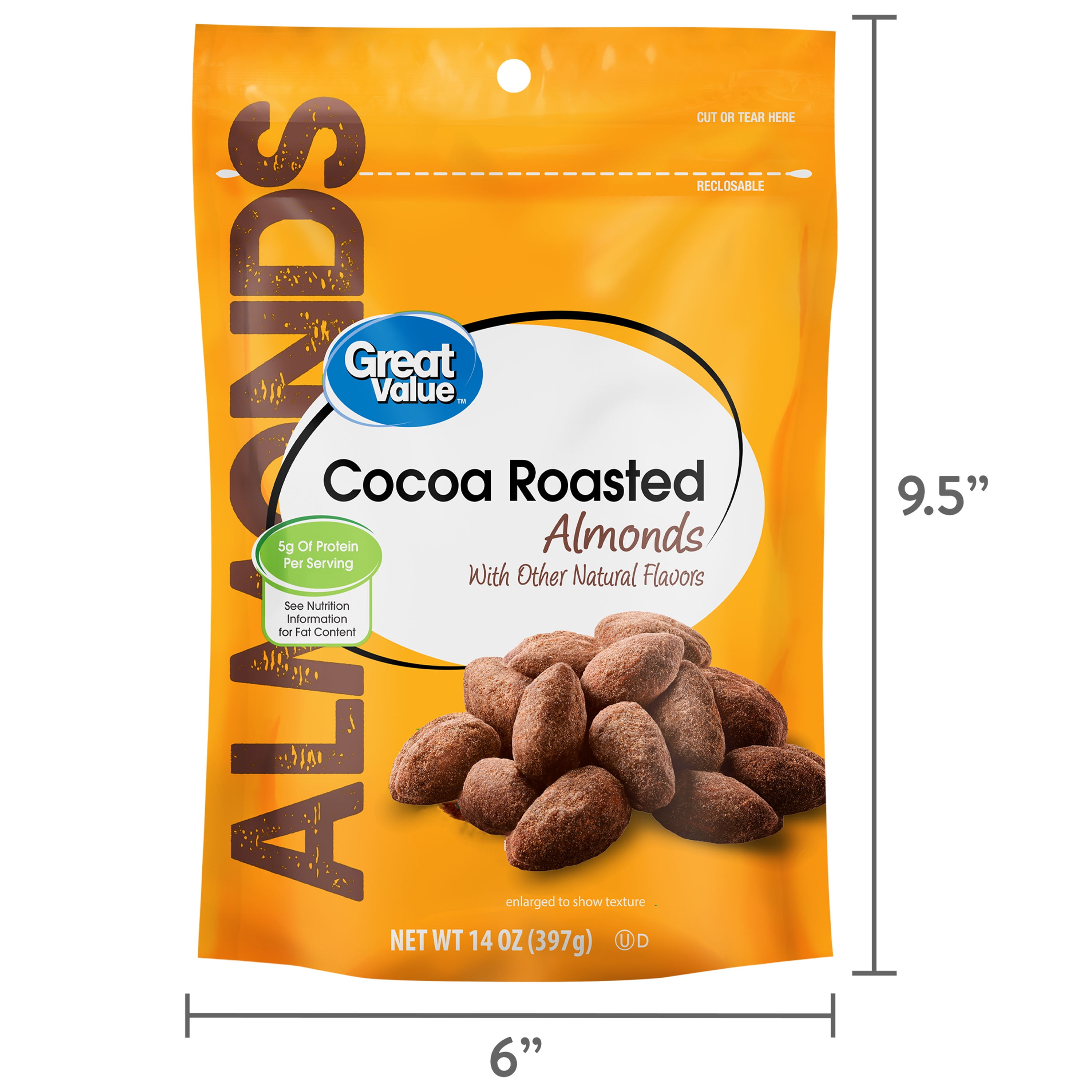 Great Value Cocoa Roasted Almonds, 14 oz
