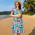 thumbnail image 4 of Balery Dogs With Swimming Vestidos sueltos de manga corta para mujer, vestidos de verano 2025, vestidos casuales de corte A con vuelo., 4 of 6