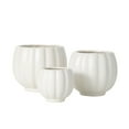 thumbnail image 4 of Sullivans White Ribbed Ceramic Planter Set of 3, 5.25"H, 5"H & 3.5"H White, 4 of 6