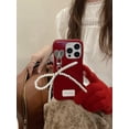 thumbnail image 5 of Korean Simple Luxury Dermatoglyph Pearl Bow Pendant Solid Color Case for iPhone 11 12 13 14 Pro Max Shockproof Back Cover, 5 of 5