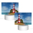 thumbnail image 2 of Cauagu Lighthous for Rectangle Acrylic Night Light - Acrylic Modern Bedside Light with LED Light Lamp Base - Decorative Night Lamp for Restaurant Bar Cafe Shop, 2 of 9