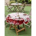 thumbnail image 3 of Outdoor Tablecloth with Umbrella Hole and Zipper, Love Heart Valentine's Round Table Cloth 54 Inch Waterproof Tablecloth, Eucalyptus Botanical Red Pink Ombre Picnic Table Cover for Patio Camping, 3 of 7