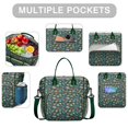 thumbnail image 2 of DarkGreen Dinosaurs Birds Pattern Womens Lunch Box for Work,Insulated Large Lunch Bag for Tween and Teen,Loncheras Para Mujer,Leakproof Adult Lunch Bag for Work,Beach,Travel,Picnic,Camping, 2 of 7