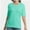Light green, variant on Women's Short Sleeve V Neck Casual Basic Solid Color Pullover Lightweight Soft Knit T-Shirt Tops