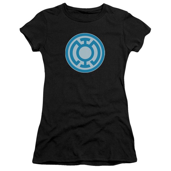 Green Lantern Blue Symbol S/S Junior Women's T-Shirt Sheer Black